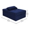 Evenie 1 Seater Pull Out Sofa cum Bed  in Navy Blue Colour