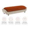 Marko Velvet 2 Seater 4 Feet Ottoman Bench in Orange & Cream  Color