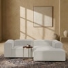 Elegantedge Wood Left Aligned 2-Seater With Upholstery Non Storage Sofa In White Colour