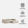 Elegantedge Wood Left Aligned 2-Seater With Upholstery Non Storage Sofa In White Colour
