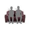 Farina 2 Seater Half Leather Sofa in Wine Colour