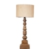 Devansh Off White Cotton Table Lamp With  Wood Natural Base  (7X7X21.25 Inches)-2