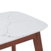 Lunar Solid Wood and Carrara White 4 Seater Dining Table in Honey Finish
