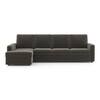 Apollo Sofa (Colour : Smoke, Cushion : Soft, Back Type : High Back, Seating Capacity : Left Aligned 3 Seater + Left Aligned Chaise)
