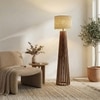 Boho Beige Jute Floor Lamp with Beige Jute Base