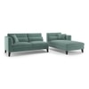Lewis Sectional Sofa (Colour : Dusty Turquoise Velvet, Cushion : Soft, Seater : Right Aligned 3 Seater + Right Aligned Chaise)