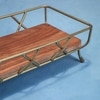 Ireka Homes Harvest Glow Acacia Wood Storage Basket with Metal