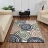 Multicolor Geometric Machine Made Polyester 5 X 7 Feet Carpet