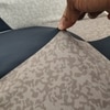 1 Seater Navy Cubes Sofa Cover