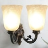 Devansh Metal Electric Wall Light in Antique gold Colour with White Shade Count of 2 Lights