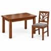 Globally Indian Vallari Solid Sheesham Wood 4 Seater Dining Table Set 4 Chairs Grey