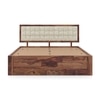 Florence Solid Wood Queen Size Box Storage Bed In Teak Finish