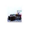 Kassel Sheesham Wood Coffee Table With 2 Stools Set In Mahogany Finish