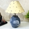 Grey Stone Finish Handpainted And Hancarved Distress Wooden Table Lamp