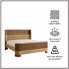 Heritage Cane Upholstered King Size Bed in Linen With Oak wood Frame