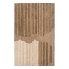 Handmade Wool Area Rug Modern Abstract Brown Beige 4 x 6 Feet Carpet