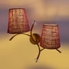 Devansh Metal Electric Wall Light in Gold Colour with Maroon Shade Count of 2 Lights