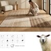 Handmade Wool Area Rug Modern Abstract Brown Beige 4 x 6 Feet Carpet
