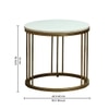 Metaline Round Metal Nesting Coffee Table Set Gold Finish White Porcelain Top Set Of 2