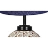 Selah Blue Jute Glass Table lamp with Iron Base