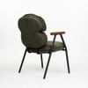 Antho Cotton Dining Chair with Wooden Armrest
