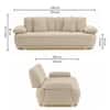 Jonet Velvet 3 Seater Sofa in Cream Color