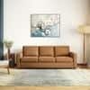 Apollo High Back 3 Seater  Fabric Sofa In Ochre velvet Colour
