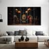The Castle Decor Durga Pooja Wall Painting Wooden Framed 27x48 Inch