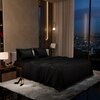 Stoa Paris Double Bedsheet with 2 Pillow Covers sheet with Midnight Black