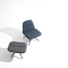 Scandinavian Crown Lounge Chair Blue Matte Finish
