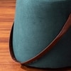 Hoist Collection Pouf With Faux Leather Strap in Green Color