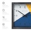 Blue, White and Yellow Color-Block Dial  Wood Wall Clock