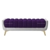 Hoslo Velvet 2 Seater Ottoman Bench in Purple & Grey Color