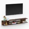 Sanque Large Engineering Wood Wall Mount Tv Entertainment In Brown Maple Finish