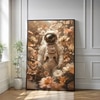 The Castle Decor Astronaut Floral Wall Art Framed Painting 20x30 Inch