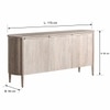 Pipevine Solid wood Mango Sideboard with 3 Door in White Wash Finish