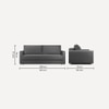 Flycon 3 Seater Pull Out Sofa cum Bed  in Dark Grey Colour