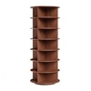 360° Rotating Shoe Rack 7-Tier in Brown – Multi-Tier Rotating Shoe Storage Stand