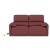 Leeroy Leather Two Seater Motorized Recliner in Red Dahlia Colour