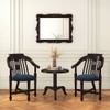 Tahira Arm Chair -Finish - Mahogany Fabric- Blue Velvet