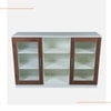 Viona Engineered Wood Display Bar Unit Frosty White Columbian Walnut