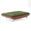 Edo 3 Seater Click Clack Sofa Cum Bed In Dual Tone Moss Green And Seinna Brown Leatherette Colour