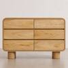 Roswell Solid Wood Chest Of 6 Drawers In Natural White Wash Finish