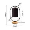Devansh Black Cotton Drum Wooden & Iron Table Lamp -17 Inch Height  -B