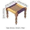Hamilton Solid Wood Maachi Bench set with 2 Stools in Purple & Yellow Canning