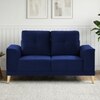 Nency Velvet 2 seater Sofa Navy Blue