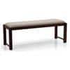 Oribi Dining Bench In Mahogany Finish With Wheat Brown Fabric