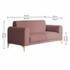 Veniza Velvet 2 Seater Sofa In Peech Colour