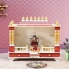 D'Dass White Sheesham and Mdf Wooden Temple For Pooja In Home and Office