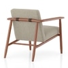 Arles Solid Wood Armchair In Natural Acacia Finish with Stone Boucle Colour
